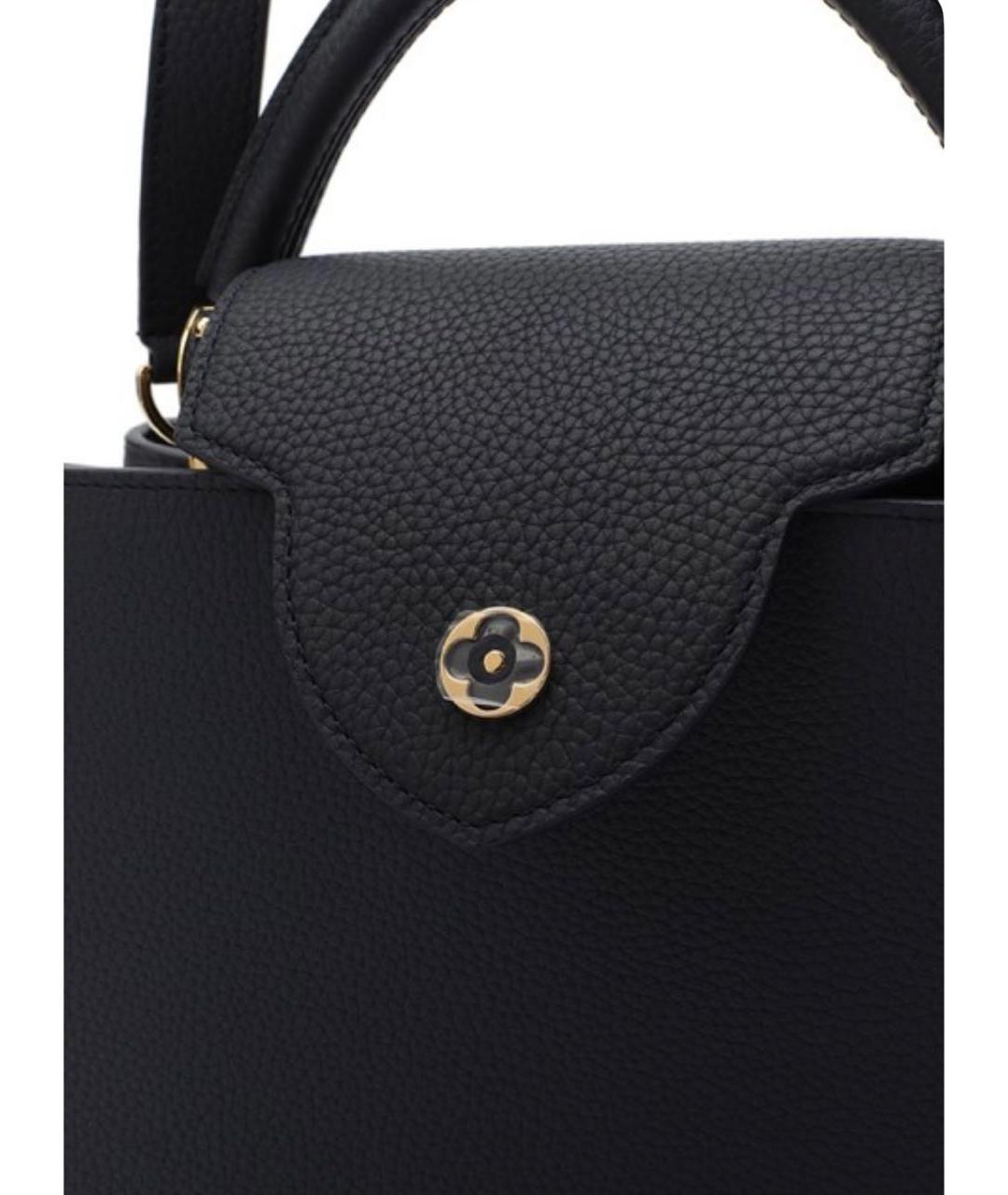 LOUIS VUITTON Черная кожаная сумка через плечо, фото 5