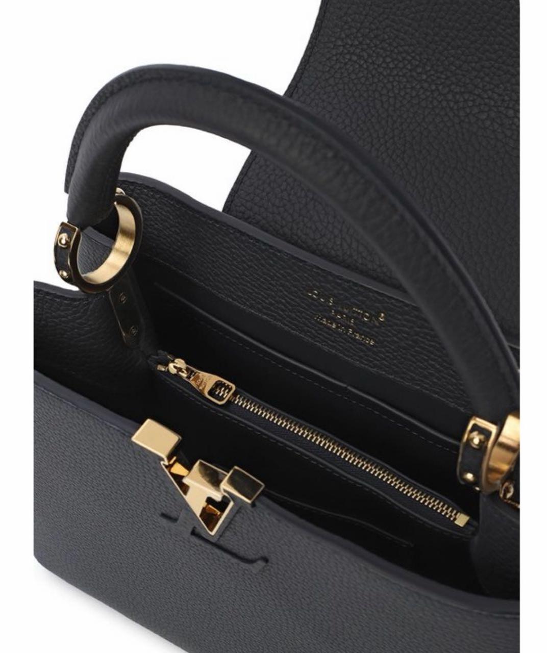 LOUIS VUITTON Черная кожаная сумка через плечо, фото 4