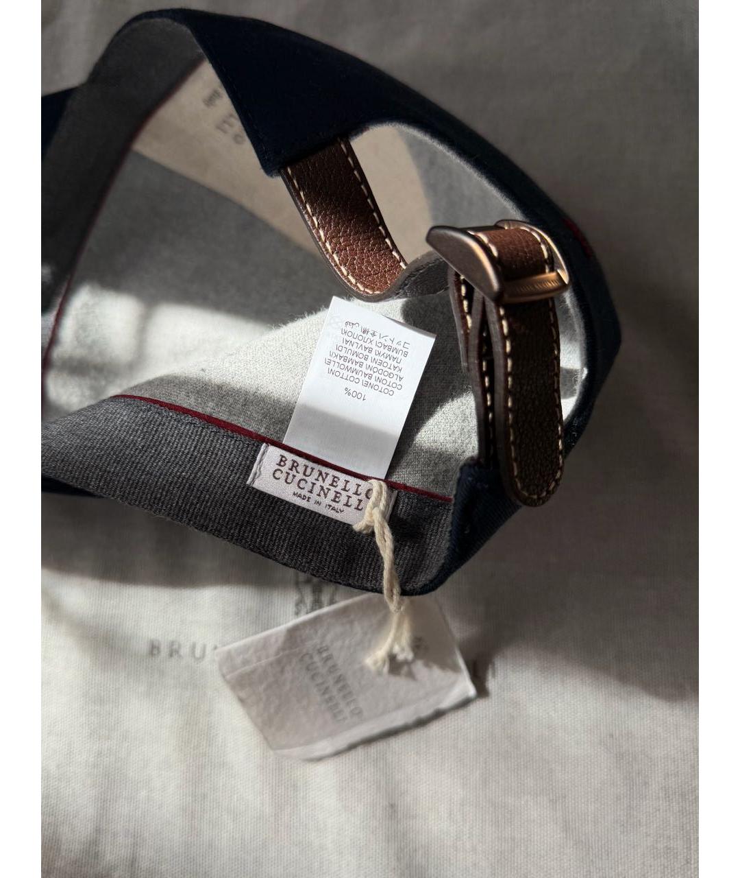 BRUNELLO CUCINELLI Темно-синяя хлопковая кепка/бейсболка, фото 6