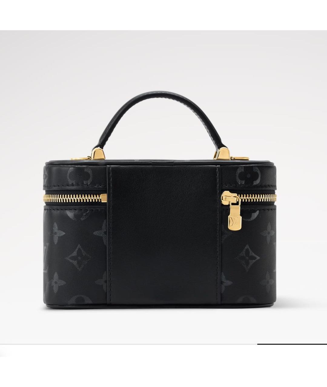 LOUIS VUITTON Черная кожаная сумка с короткими ручками, фото 3