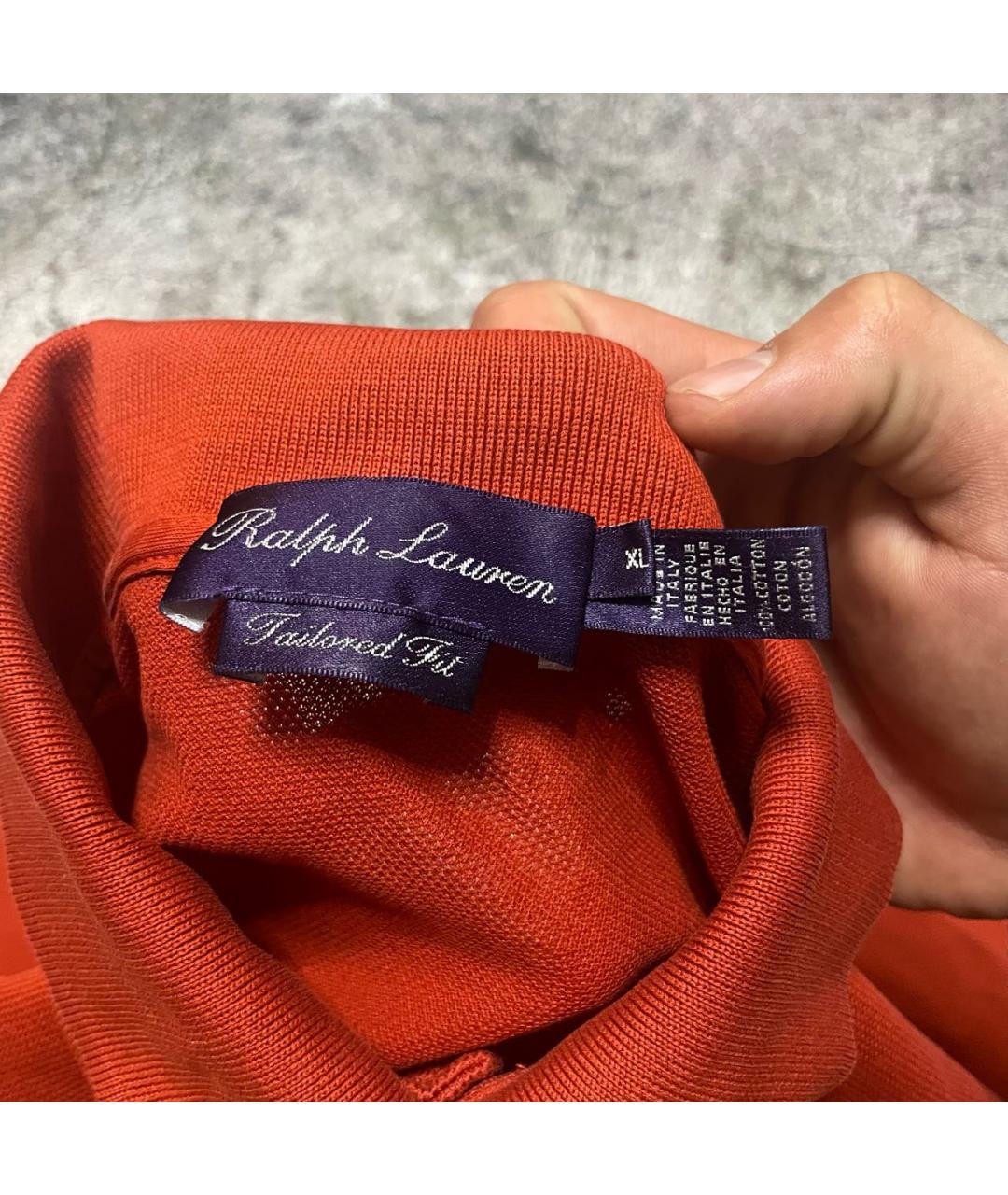 RALPH LAUREN PURPLE LABEL Красное хлопковое поло с коротким рукавом, фото 3