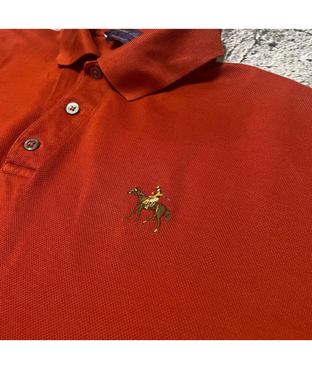 RALPH LAUREN PURPLE LABEL Красное хлопковое поло с коротким рукавом, фото 2