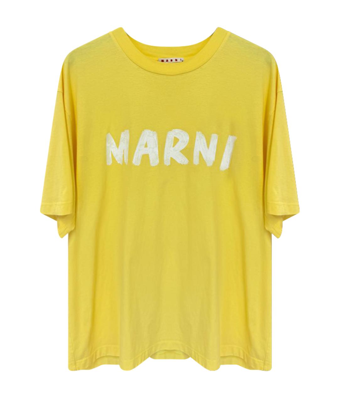 MARNI Желтая хлопковая футболка, фото 1