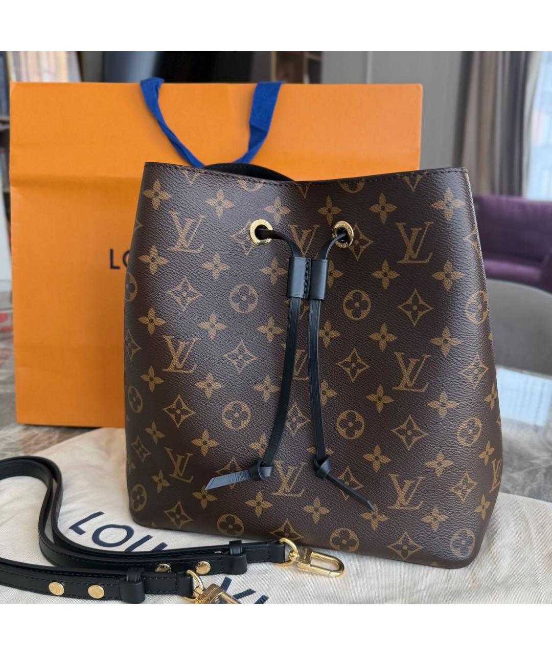 LOUIS VUITTON Коричневая сумка через плечо из канвы, фото 2