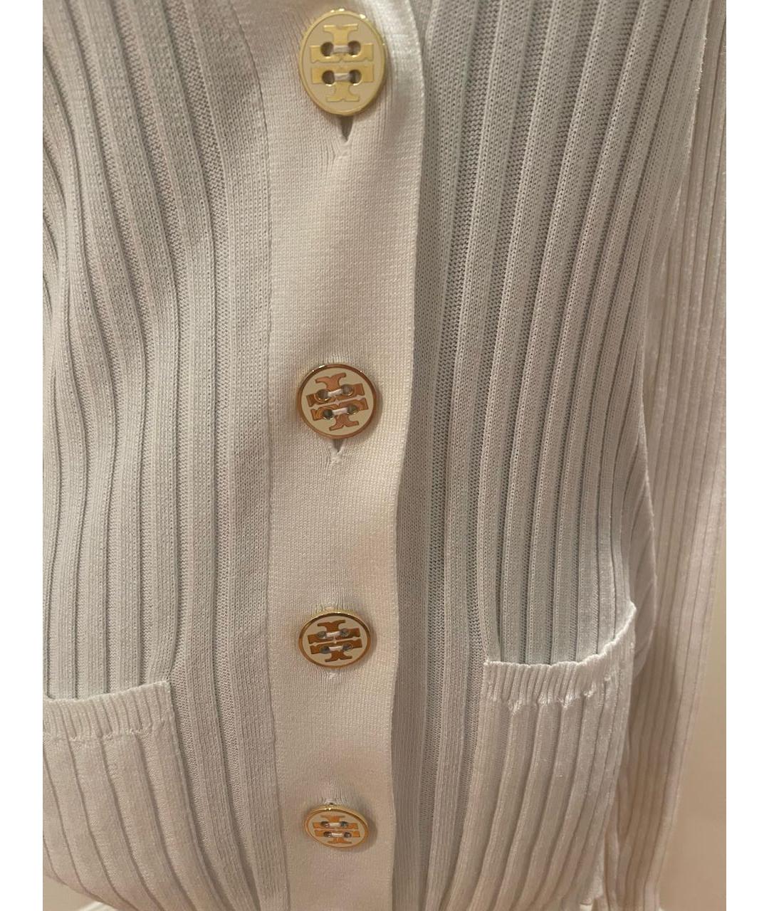 TORY BURCH Белый хлопковый кардиган, фото 3