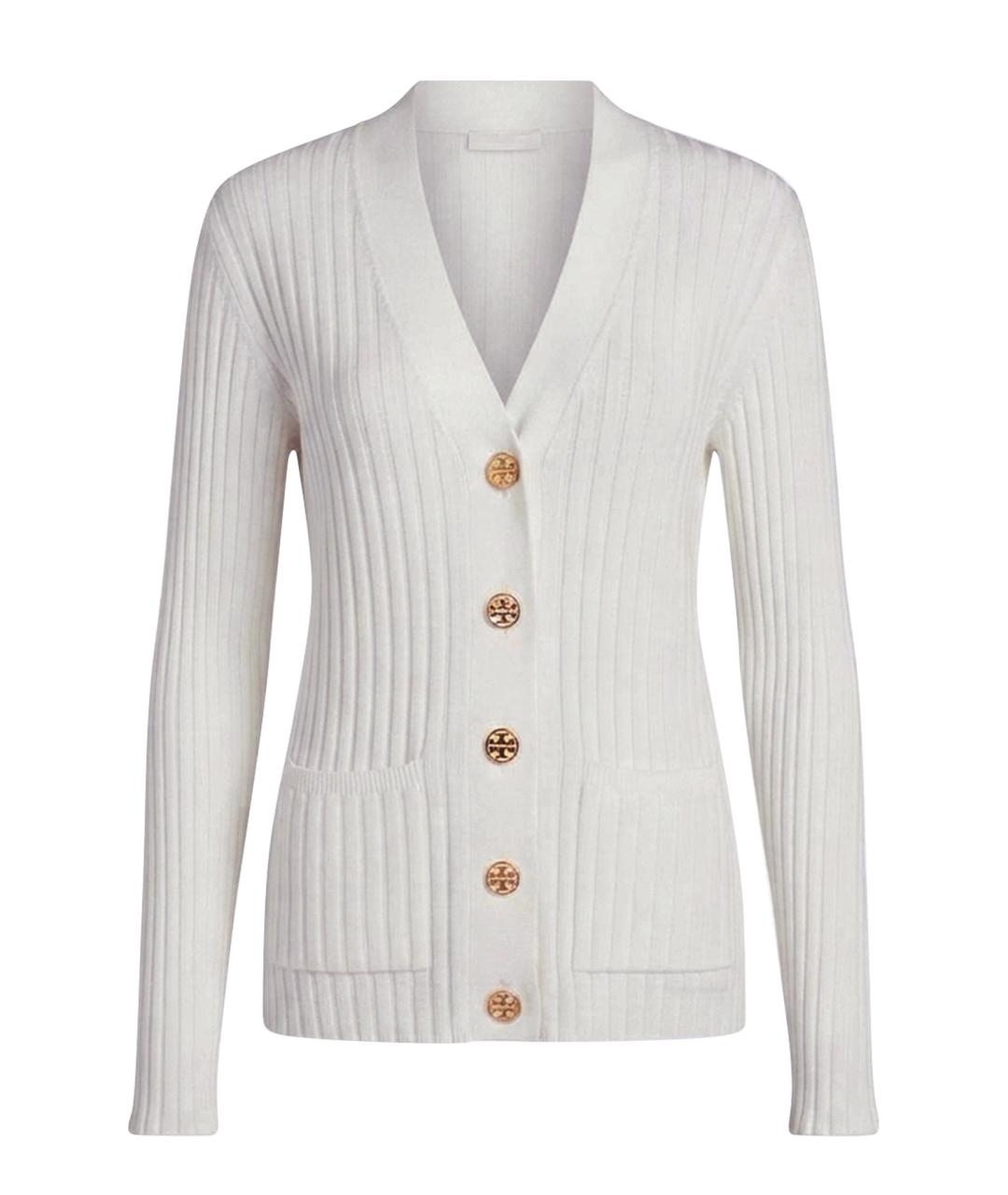 TORY BURCH Белый хлопковый кардиган, фото 1