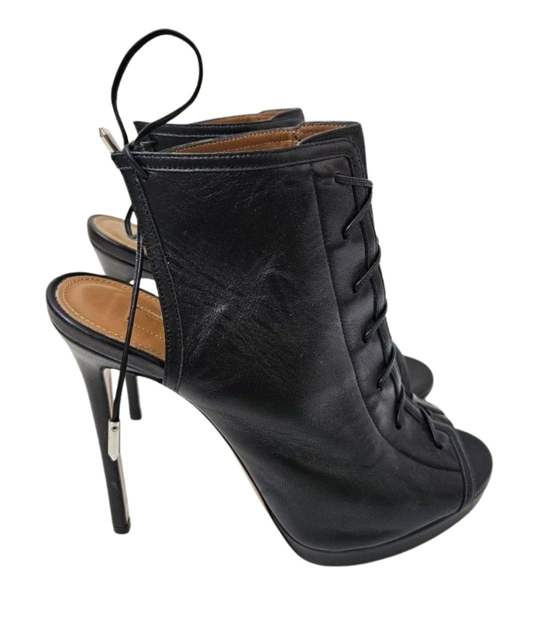 AQUAZZURA Черные кожаные ботильоны, фото 1
