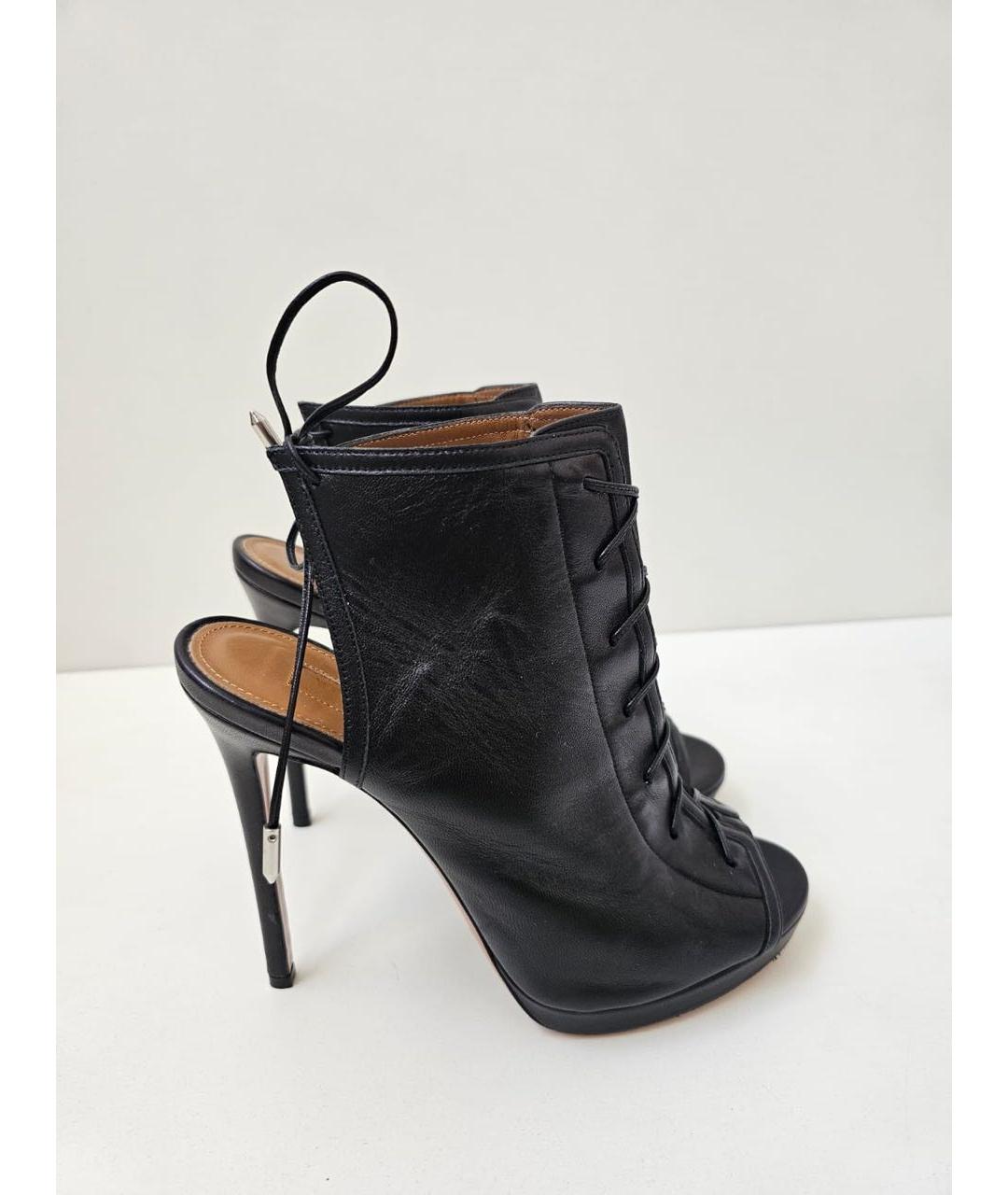 AQUAZZURA Черные кожаные ботильоны, фото 8