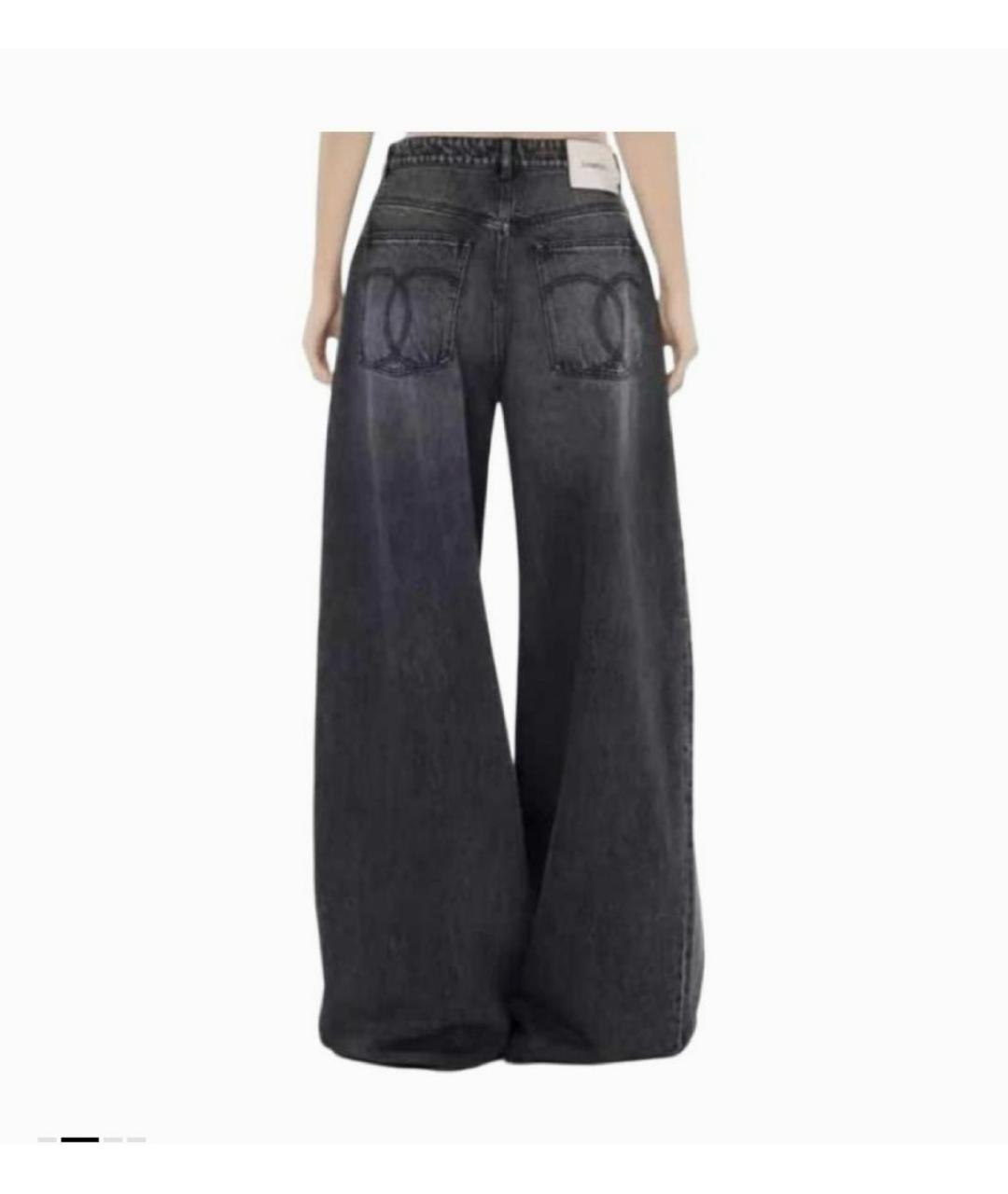 CHANEL Черные хлопковые прямые джинсы, фото 4