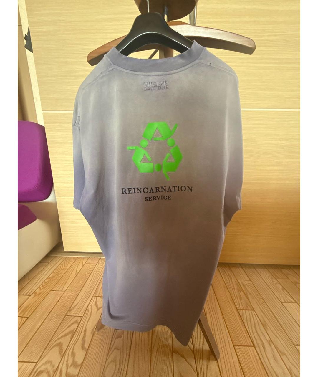 VETEMENTS Фиолетовая хлопковая футболка, фото 2