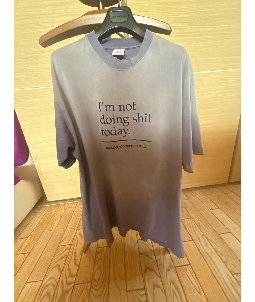 VETEMENTS Фиолетовая хлопковая футболка, фото 8
