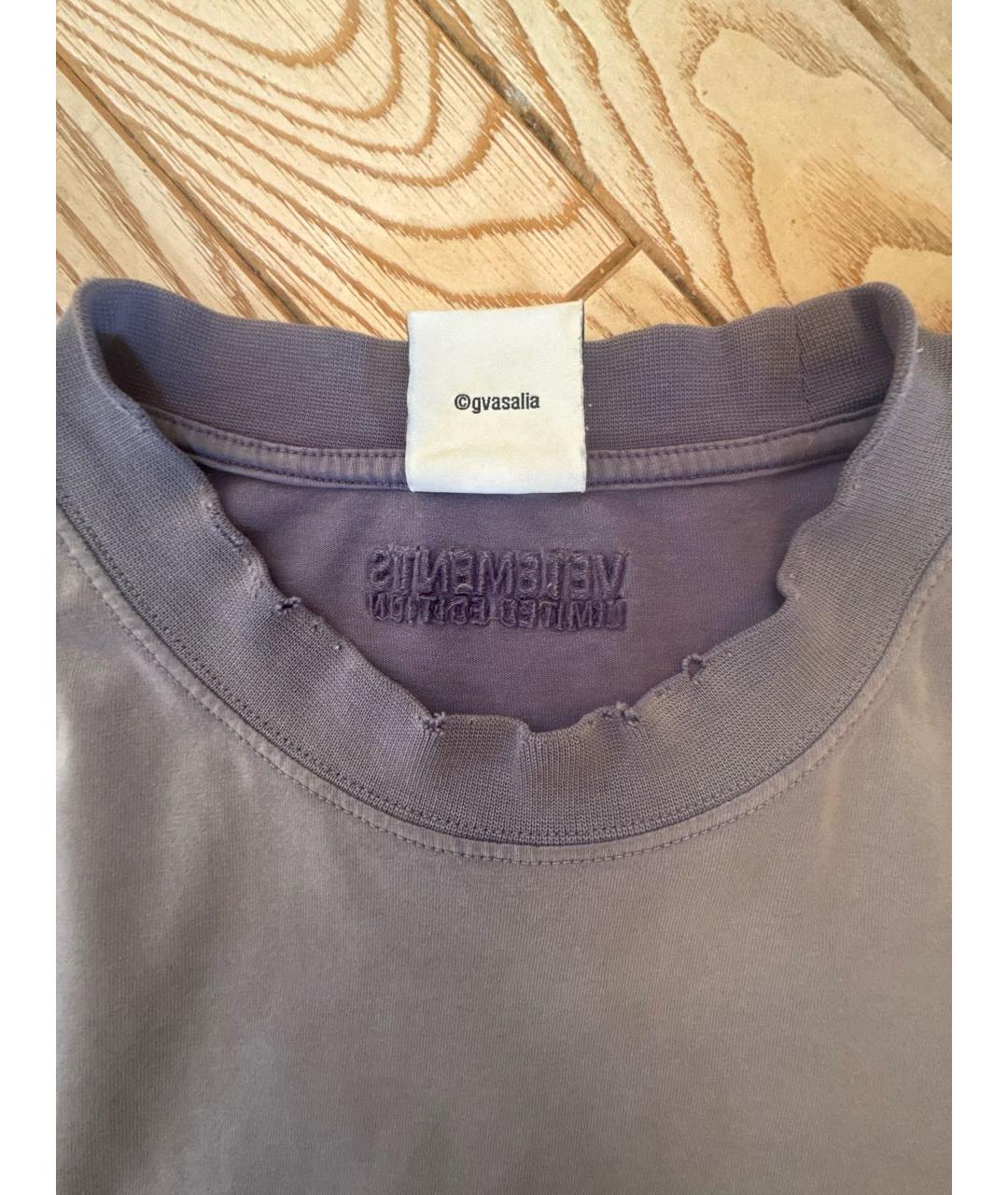 VETEMENTS Фиолетовая хлопковая футболка, фото 5