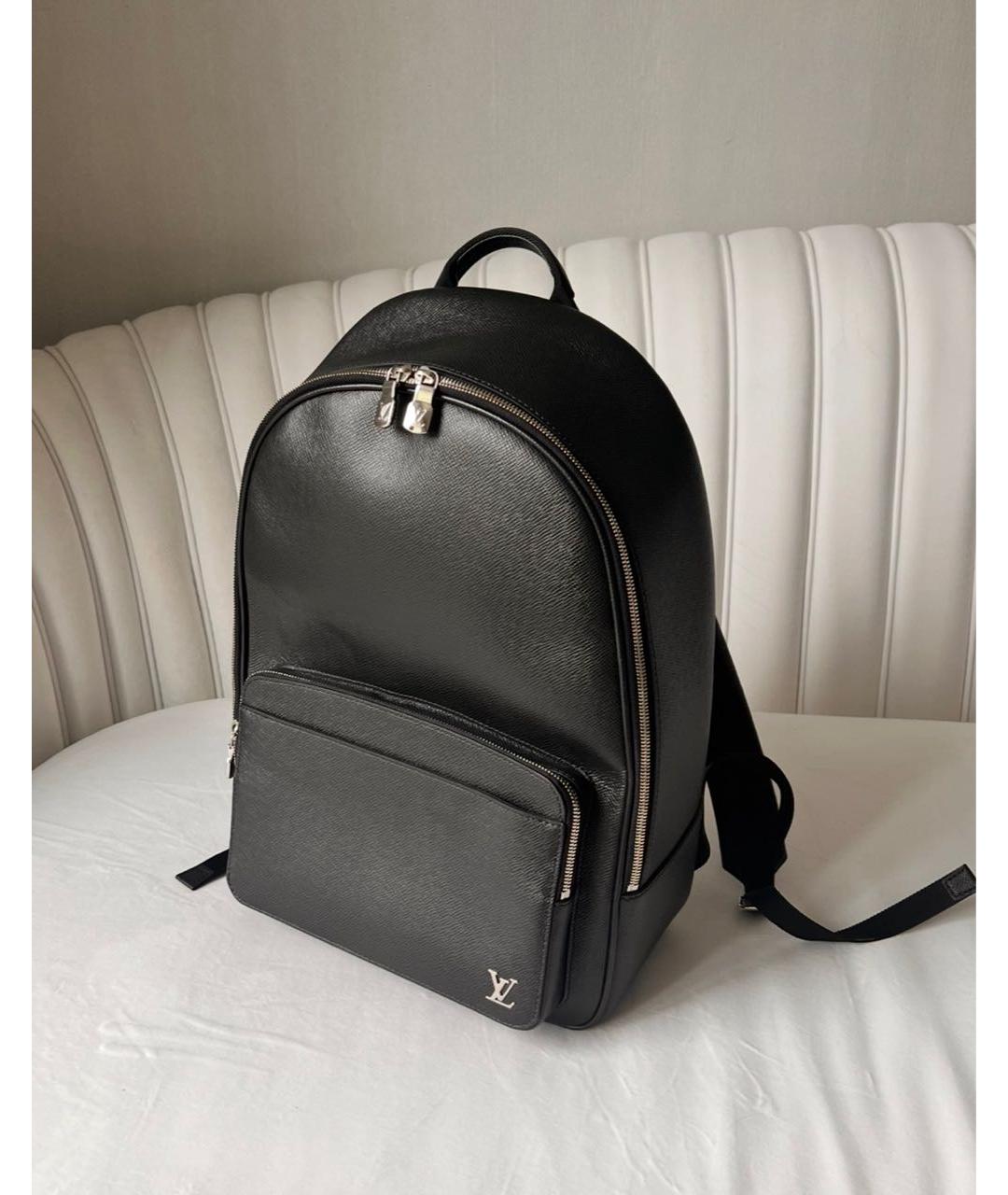 LOUIS VUITTON Антрацитовый кожаный рюкзак, фото 2