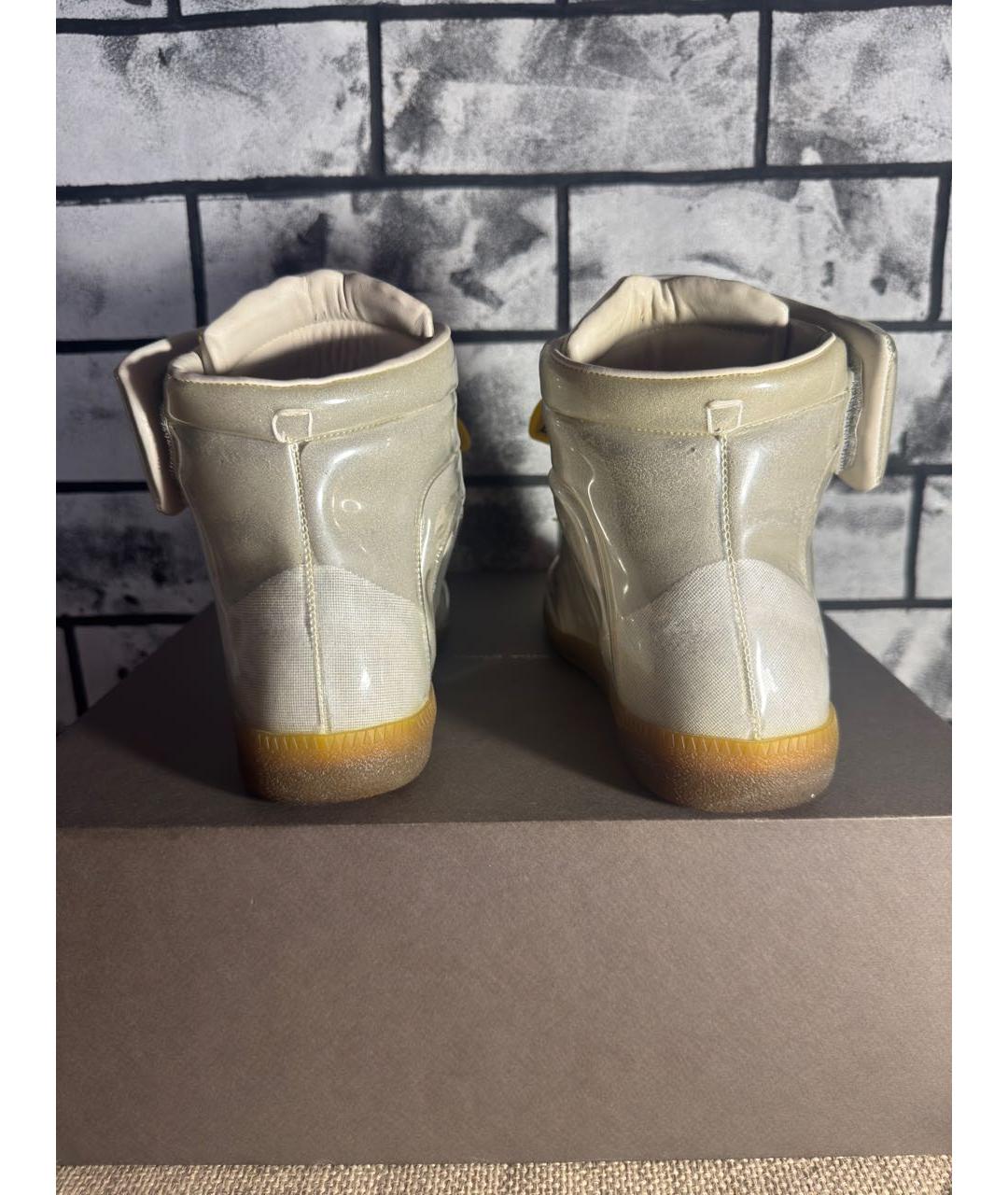 MAISON MARGIELA Бежевые высокие кроссовки / кеды, фото 4