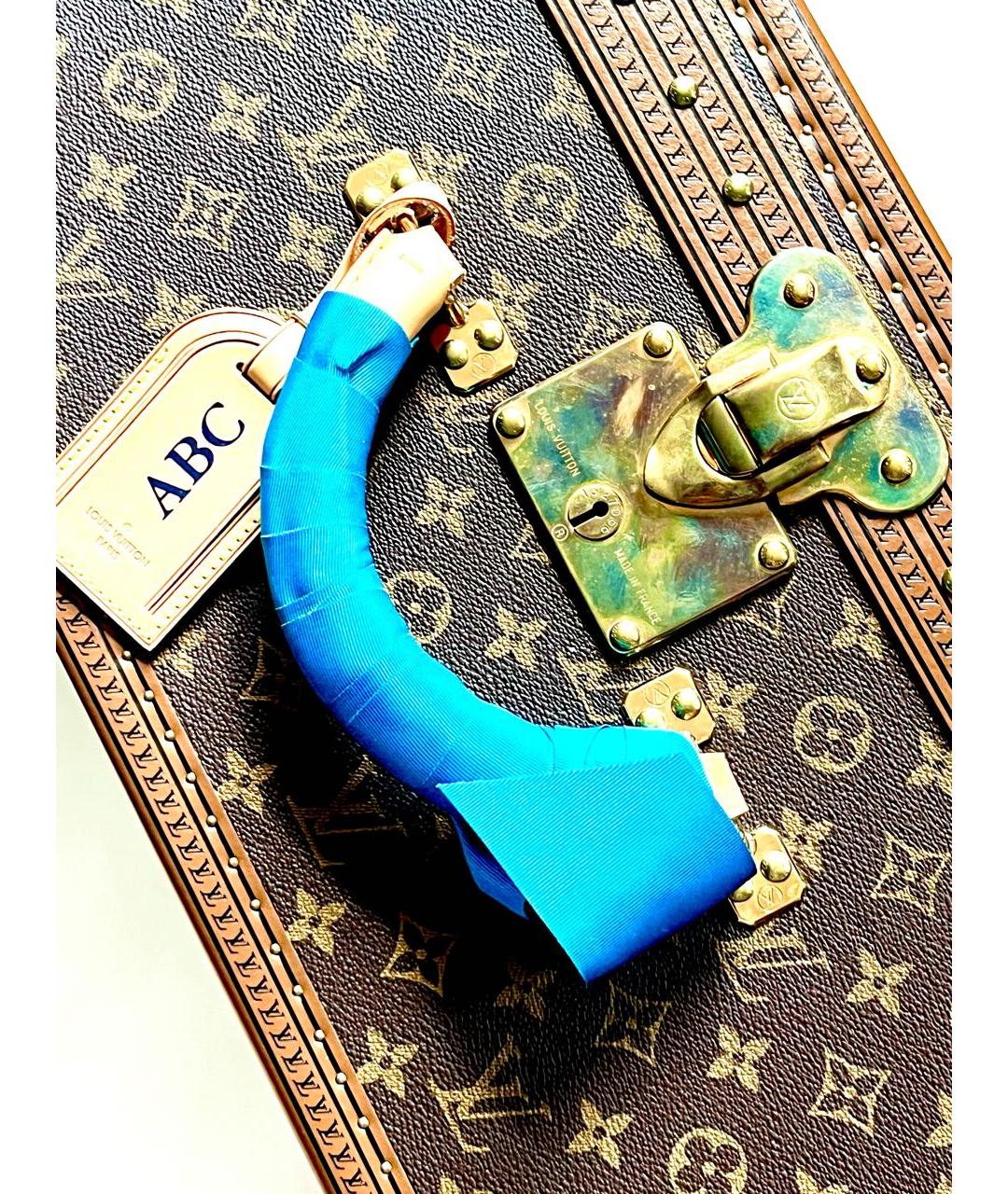 LOUIS VUITTON Коричневый чемодан из канвы, фото 7