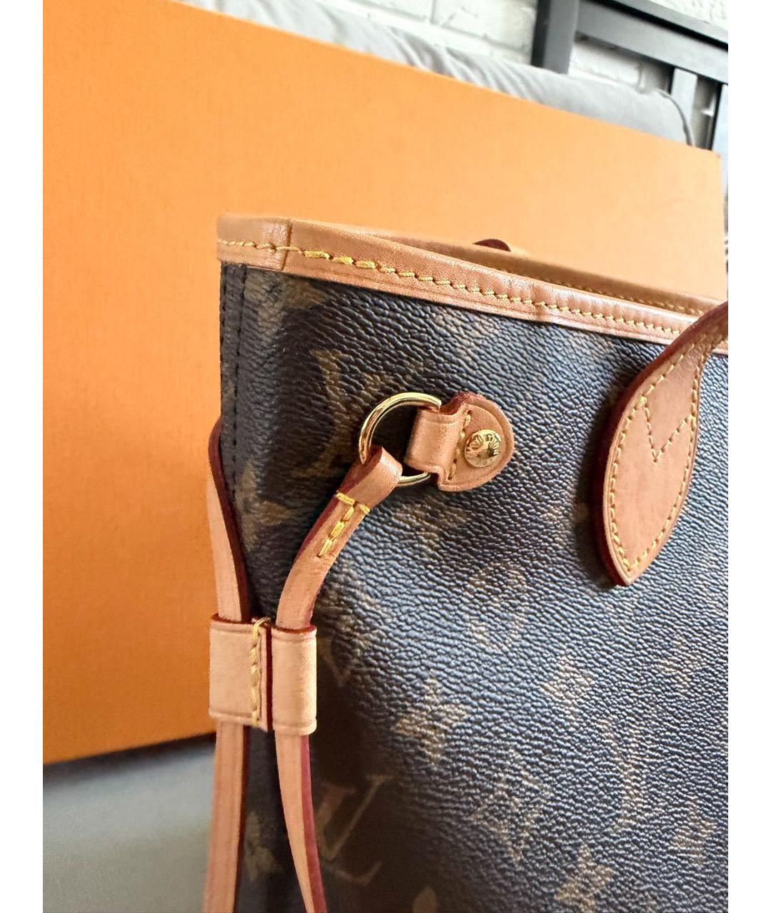 LOUIS VUITTON Коричневая сумка тоут из канвы, фото 6