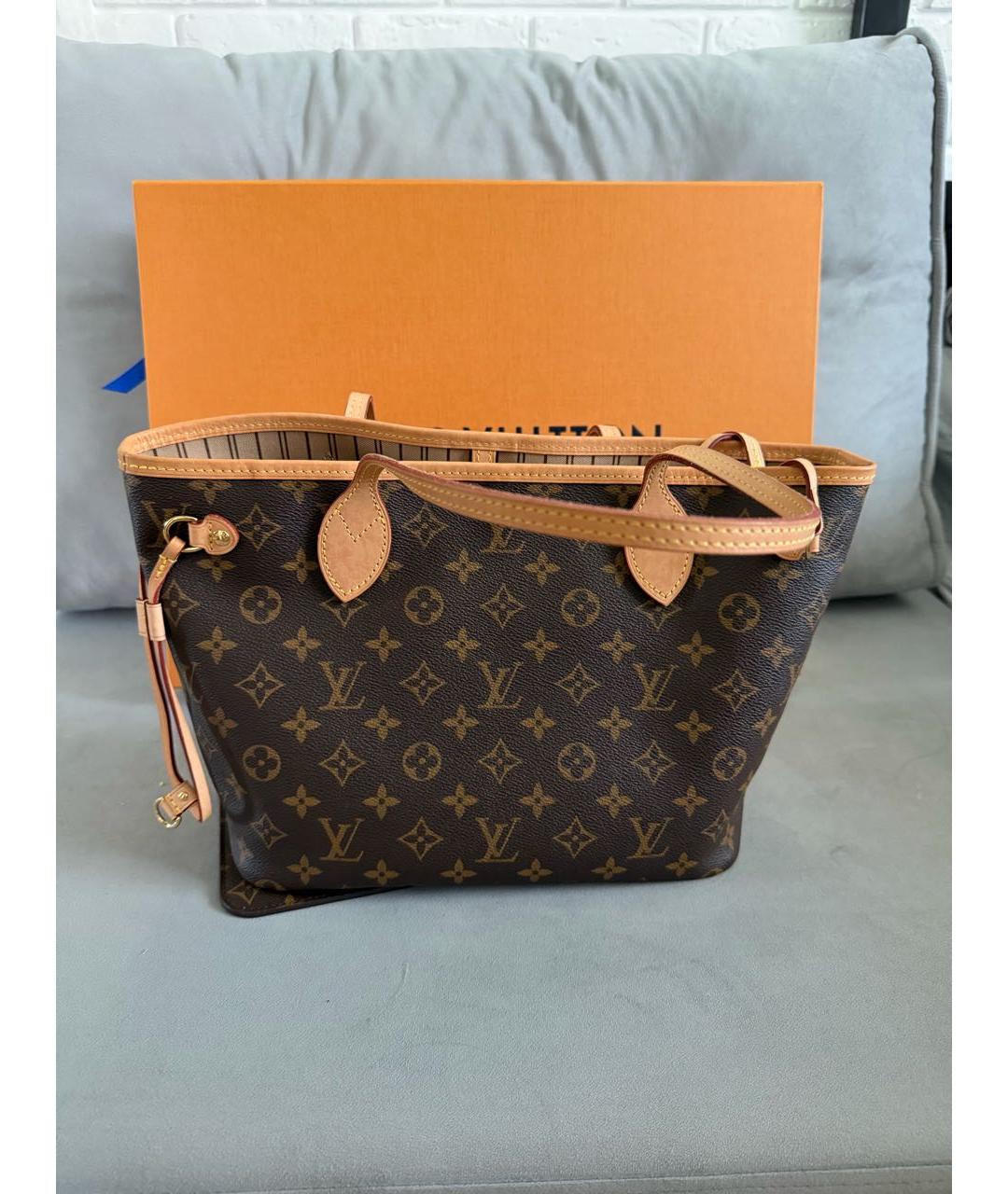 LOUIS VUITTON Коричневая сумка тоут из канвы, фото 3