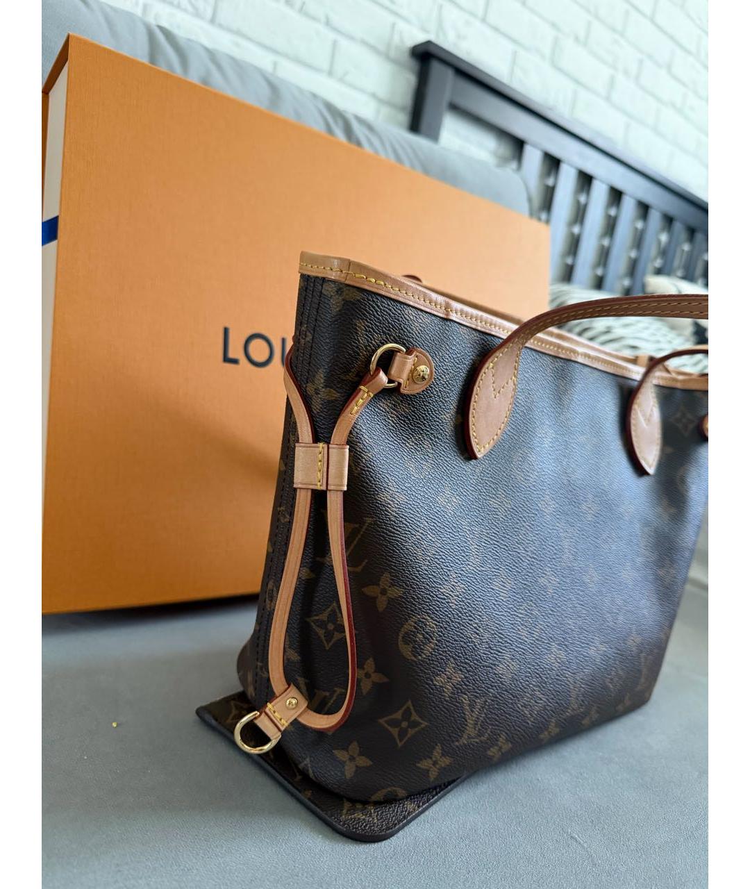 LOUIS VUITTON Коричневая сумка тоут из канвы, фото 2