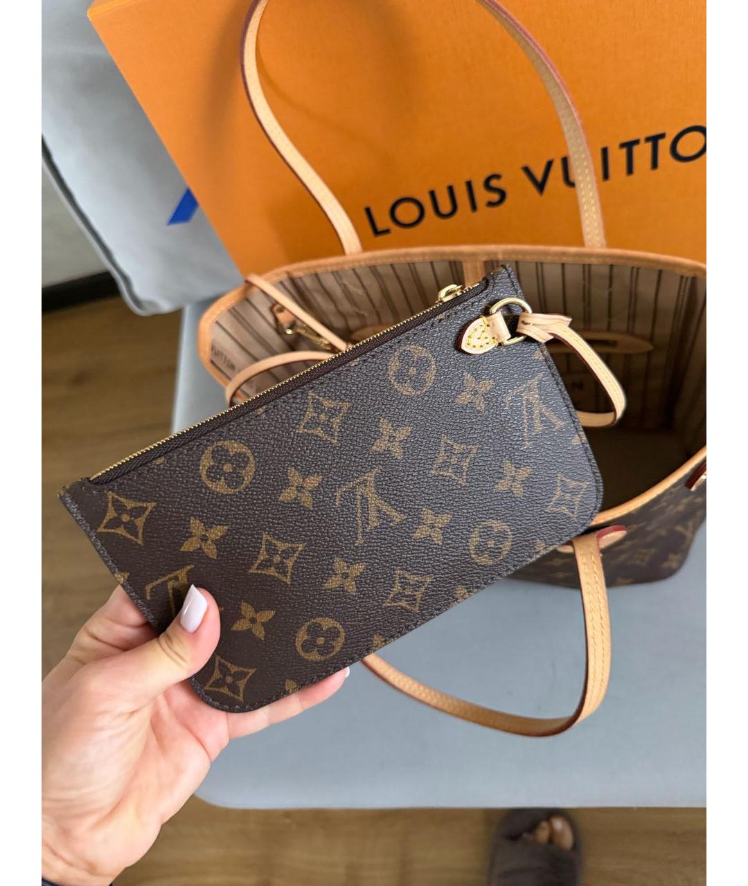 LOUIS VUITTON Коричневая сумка тоут из канвы, фото 7