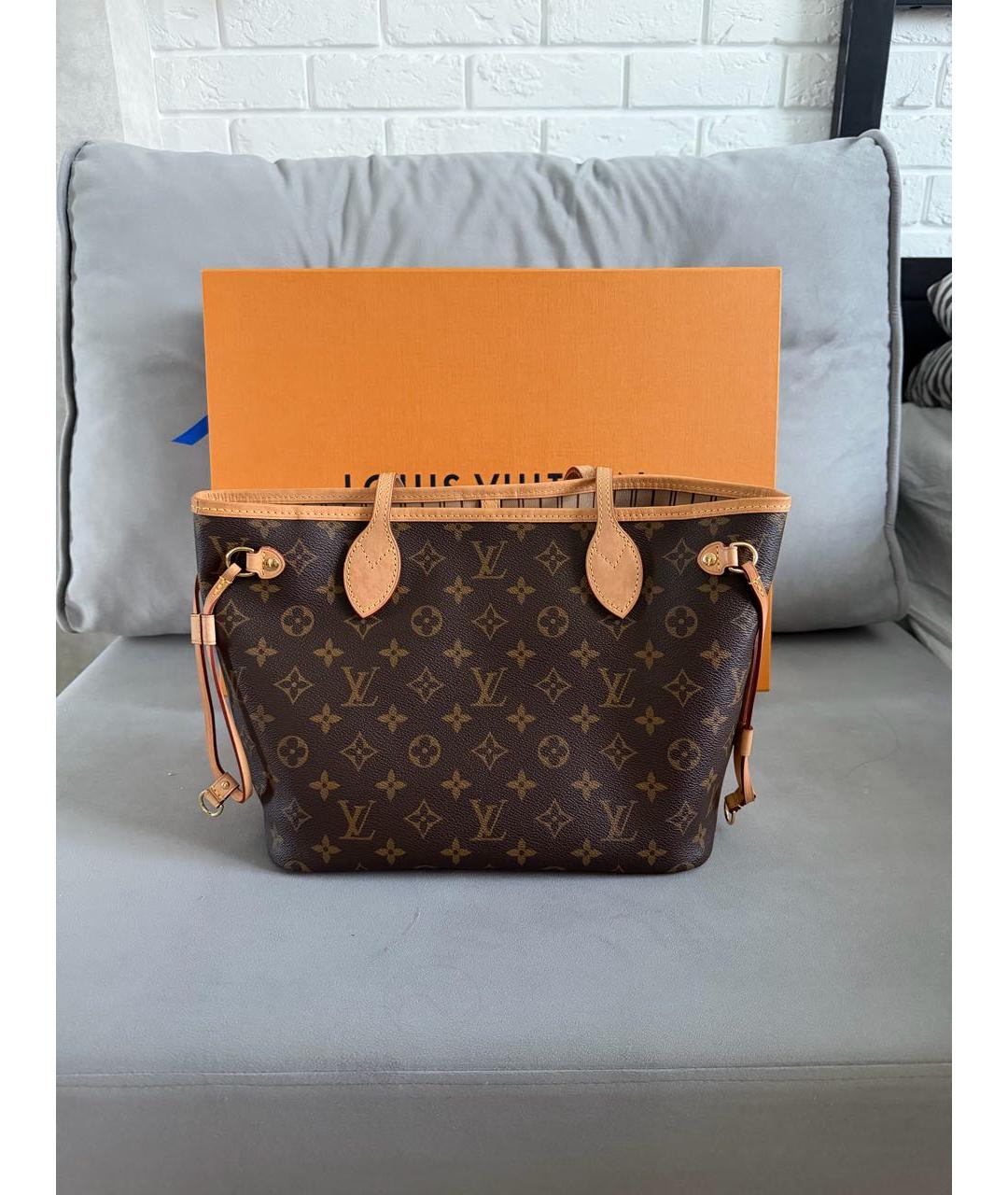 LOUIS VUITTON Коричневая сумка тоут из канвы, фото 9