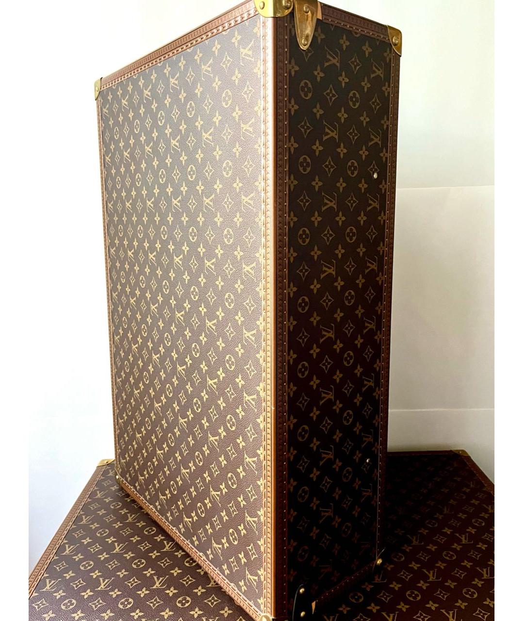 LOUIS VUITTON Коричневый чемодан из канвы, фото 3