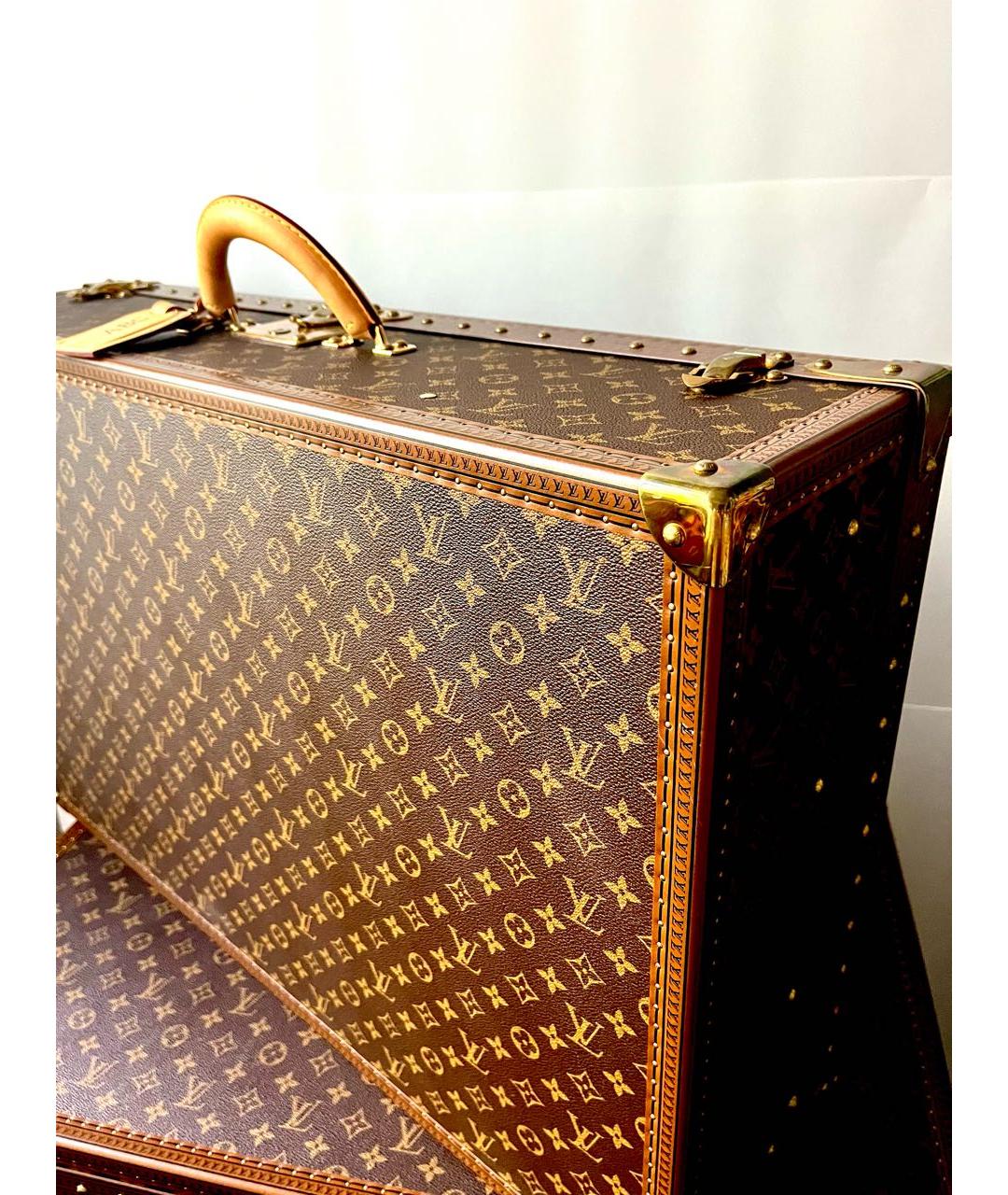 LOUIS VUITTON Коричневый чемодан из канвы, фото 2