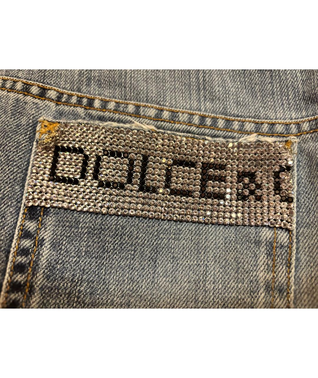 DOLCE&GABBANA Голубая хлопковая юбка мини, фото 5