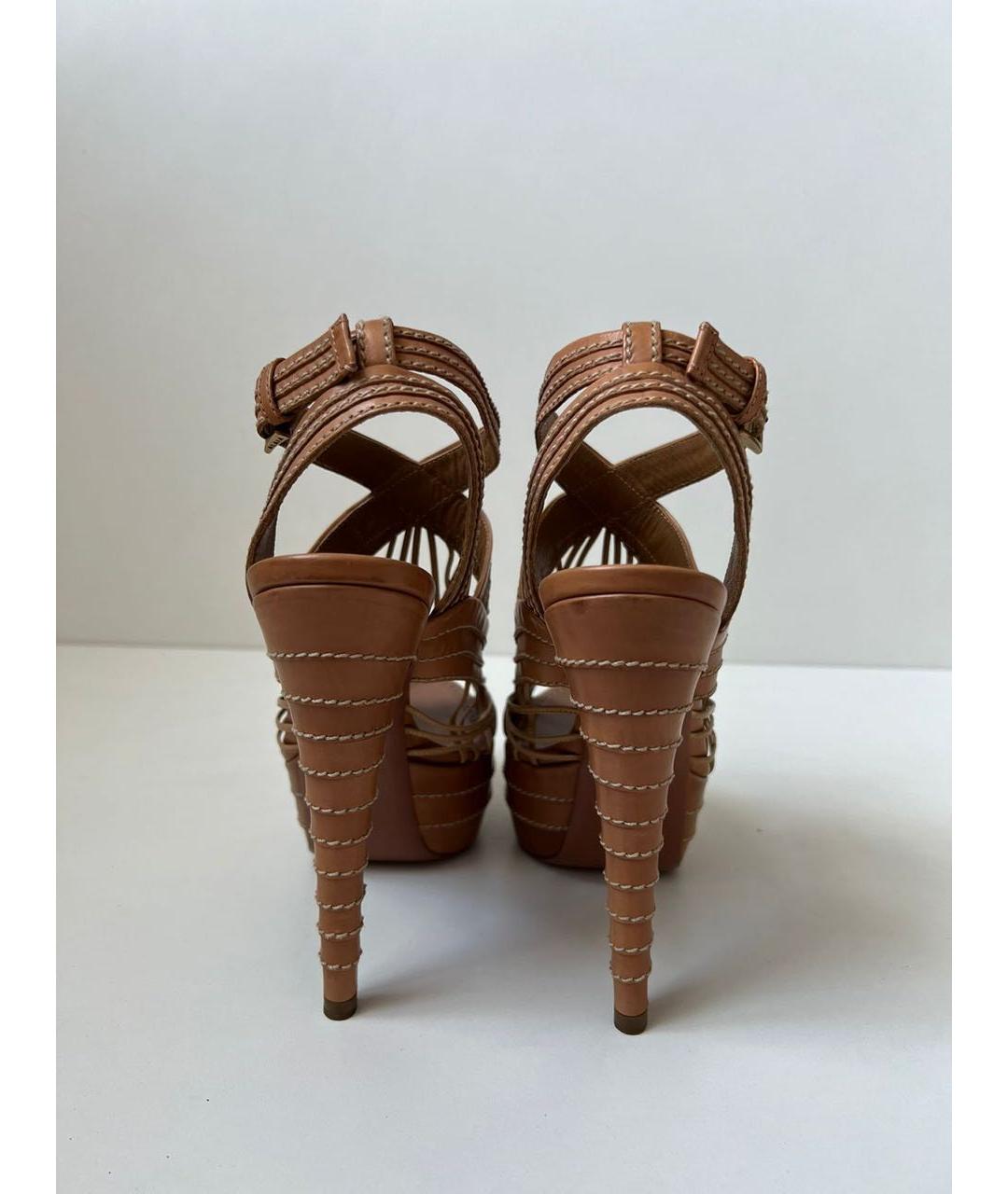 ALAIA Коричневые кожаные босоножки, фото 2