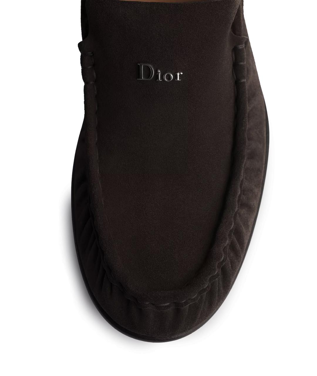 CHRISTIAN DIOR Коричневые замшевые лоферы, фото 4