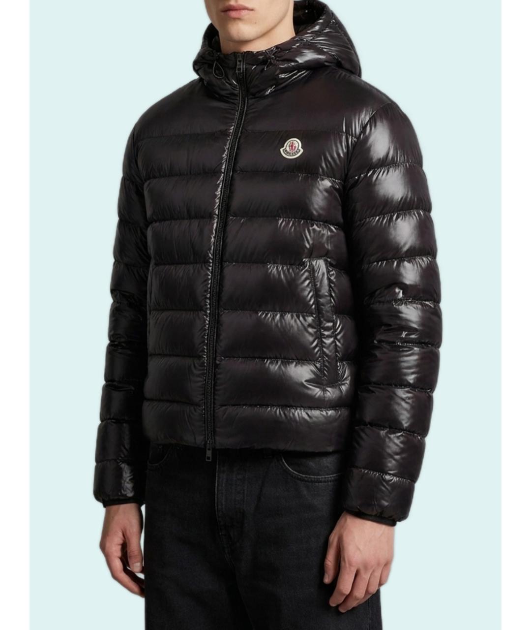 MONCLER Черный полиамидовый пуховик, фото 3