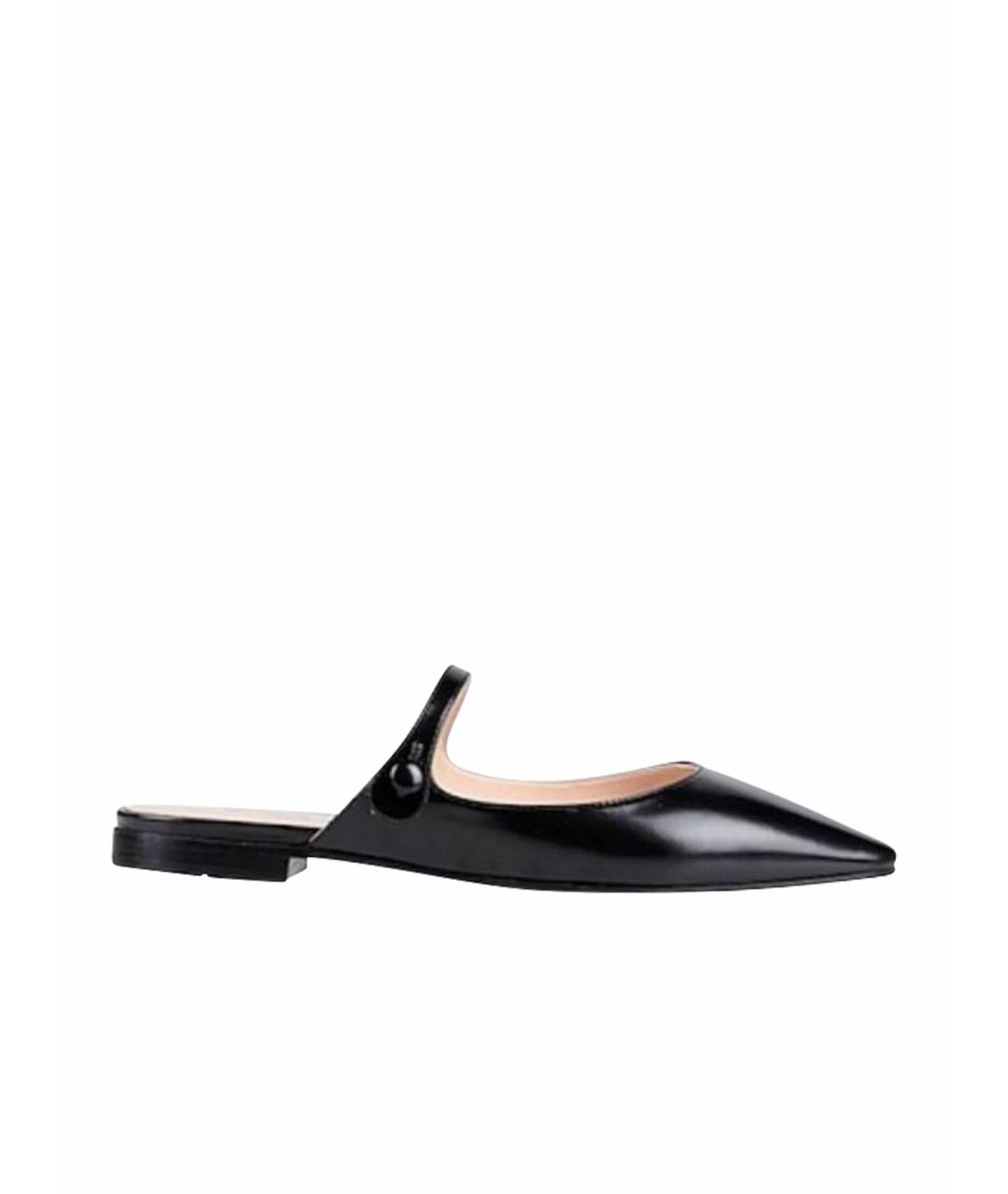 PRADA Черные кожаные мюли, фото 1