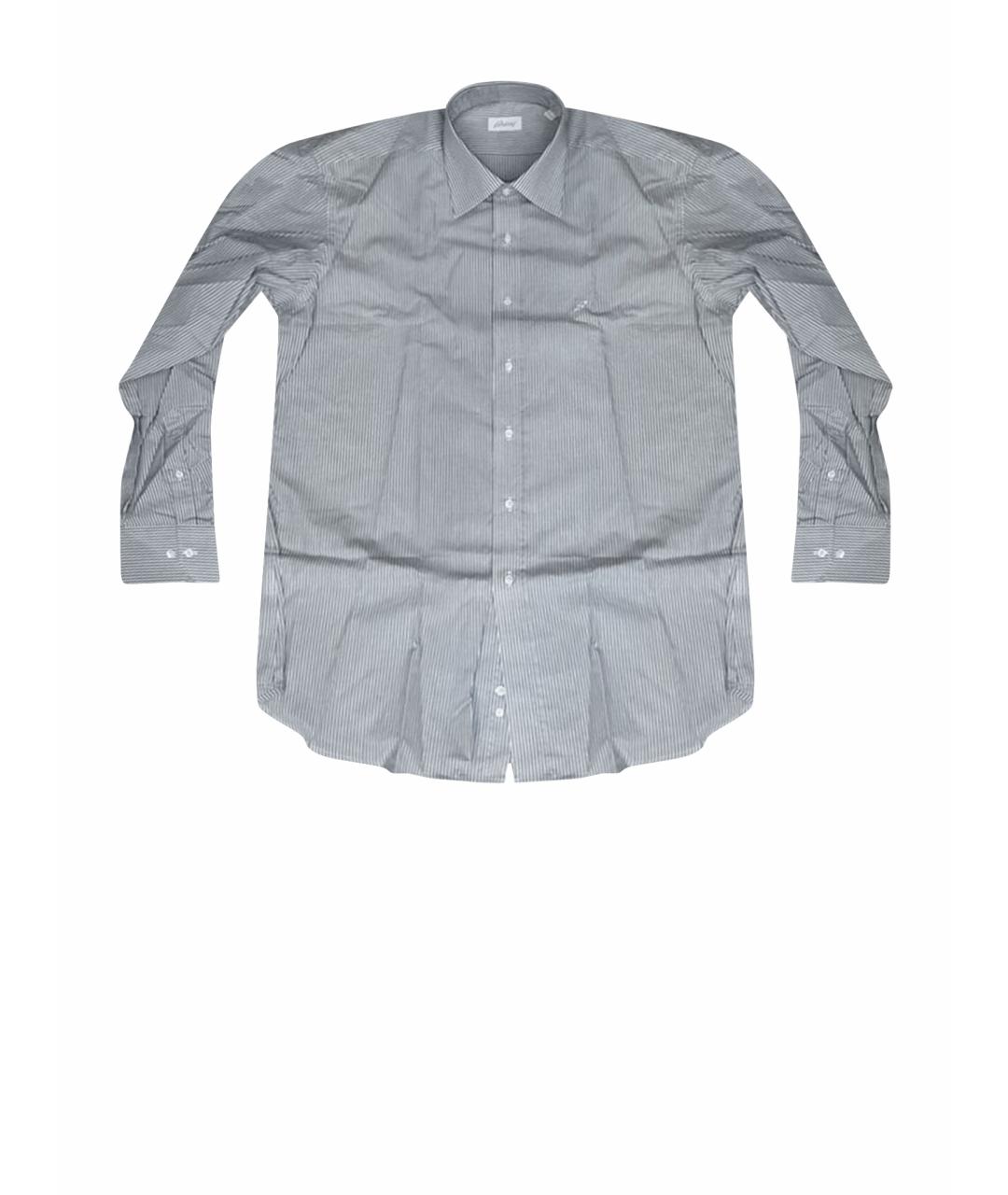 BRIONI Серая хлопковая классическая рубашка, фото 1