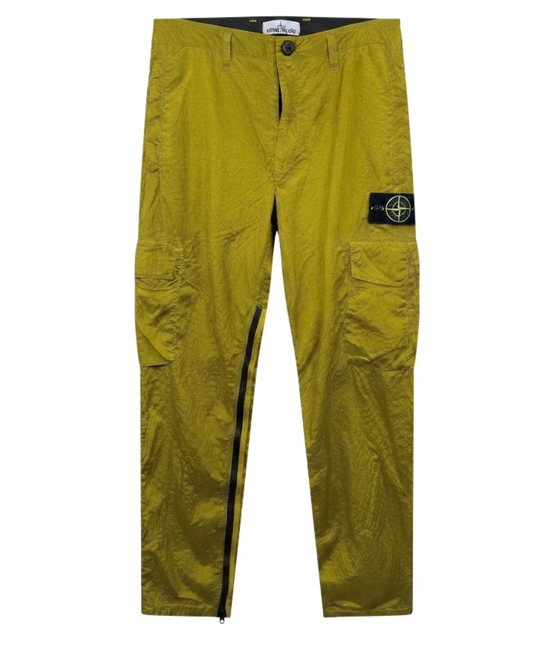 STONE ISLAND Золотые нейлоновые брюки чинос, фото 1