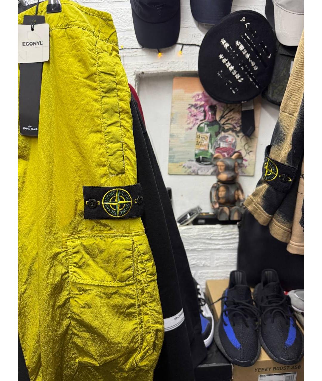 STONE ISLAND Золотые нейлоновые брюки чинос, фото 3