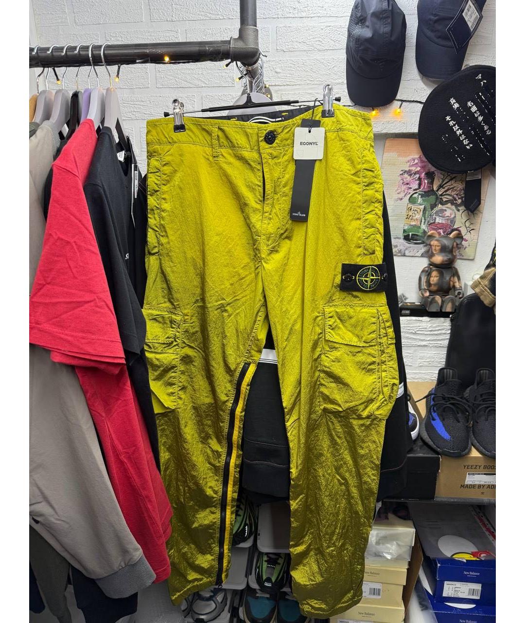 STONE ISLAND Золотые нейлоновые брюки чинос, фото 4