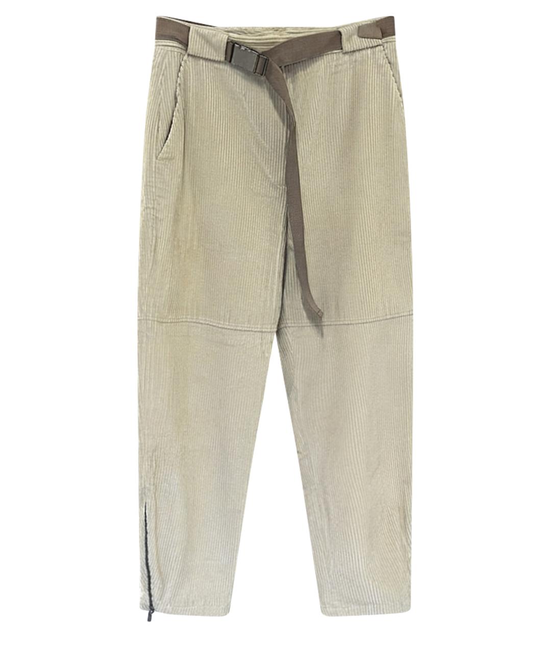 BRUNELLO CUCINELLI Бежевые хлопковые брюки широкие, фото 1