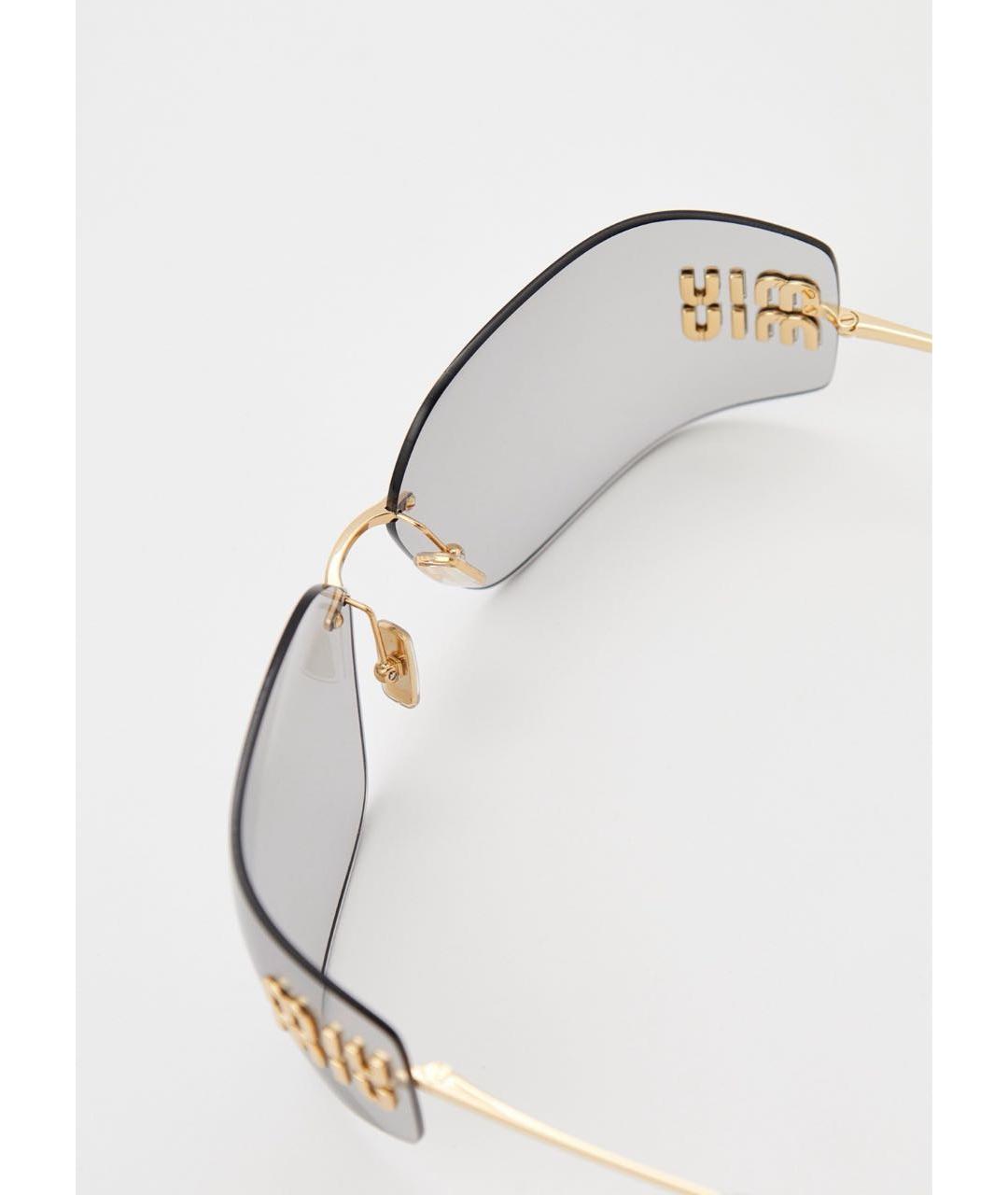 MIU MIU Серые металлические солнцезащитные очки, фото 4