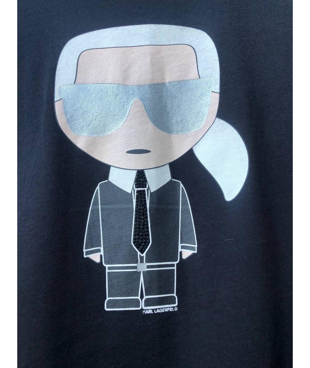 KARL LAGERFELD Черная хлопковая футболка, фото 7