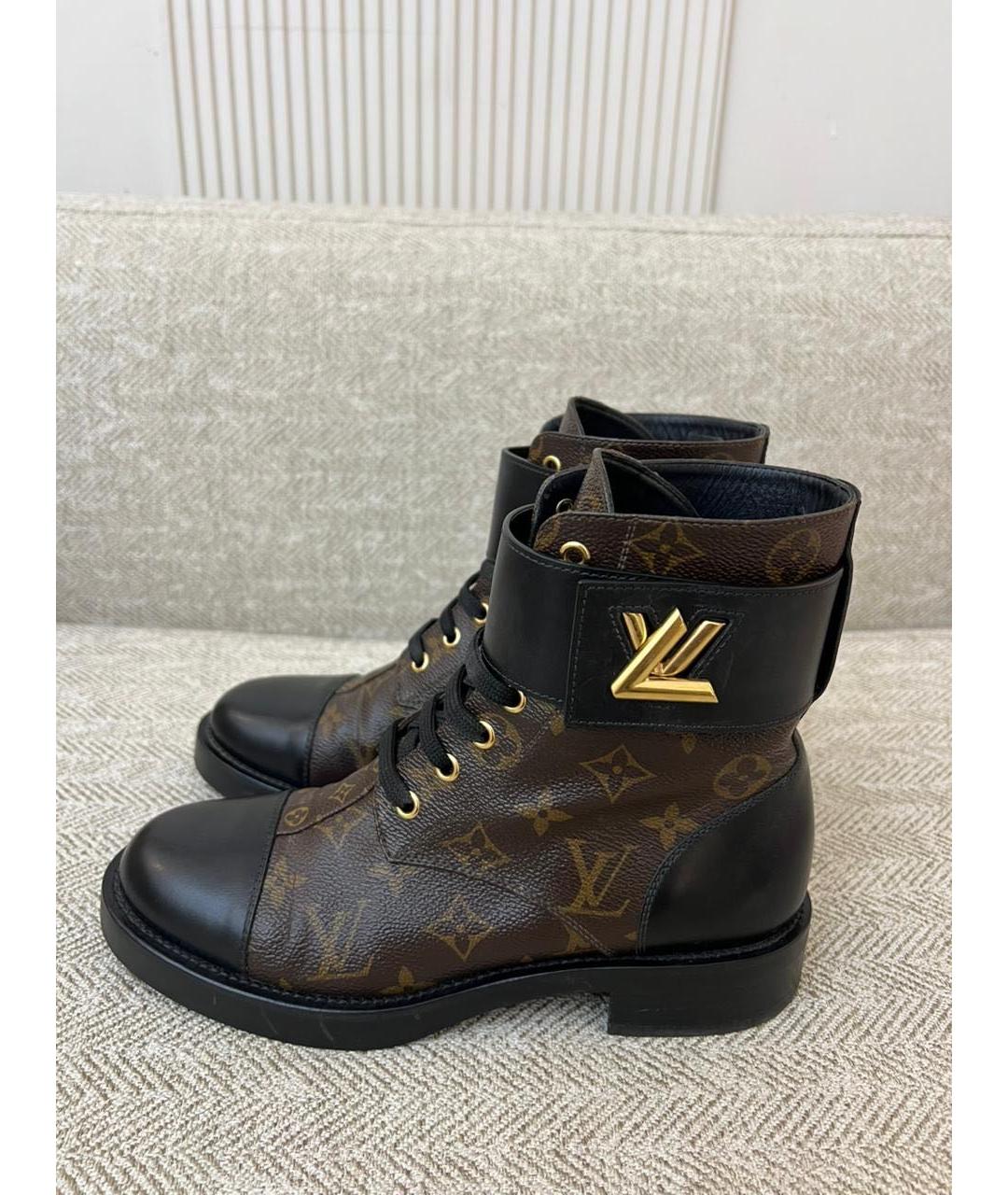 LOUIS VUITTON Коричневые кожаные ботинки, фото 3