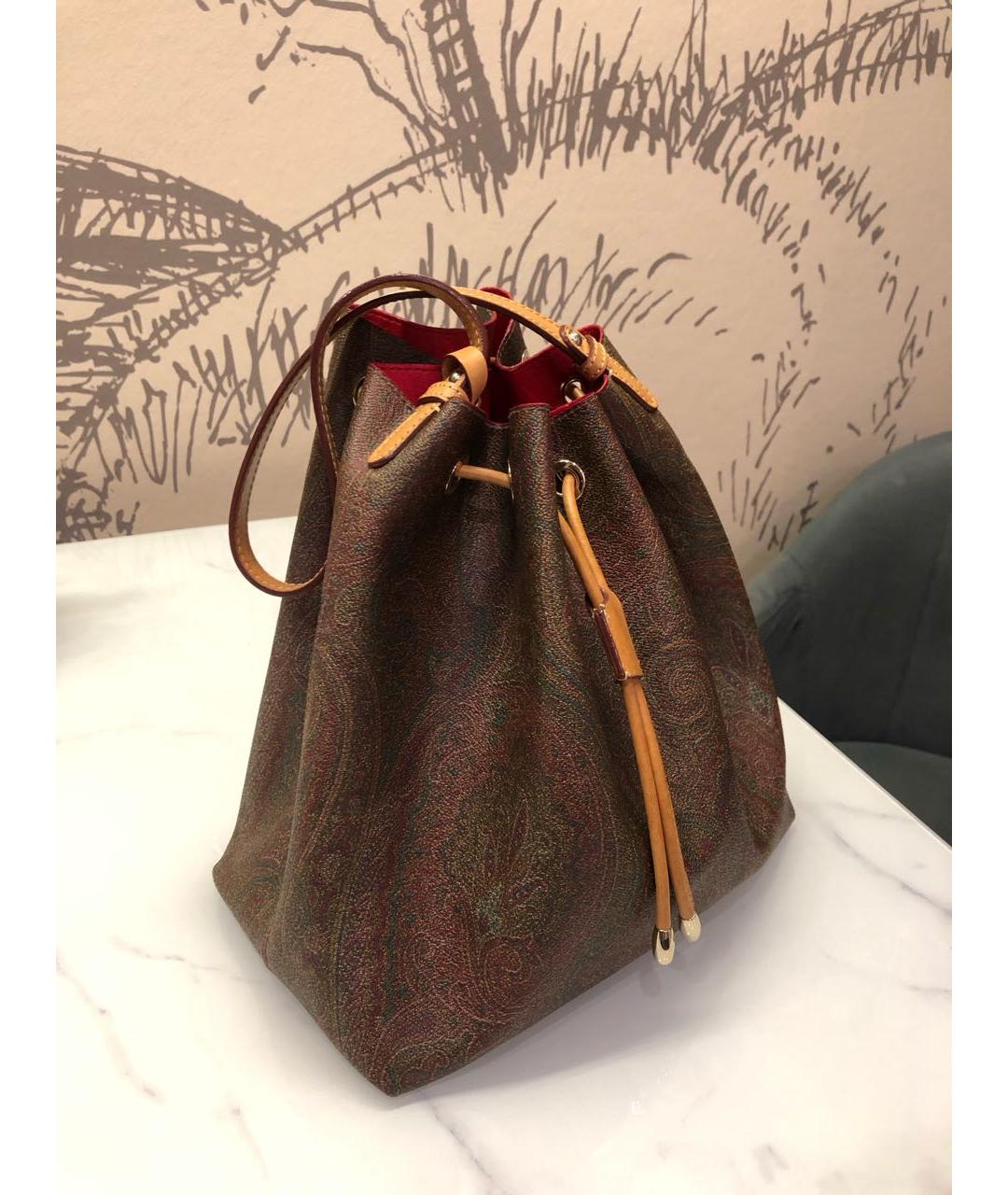 ETRO Коричневая сумка с короткими ручками из искусственной кожи, фото 2