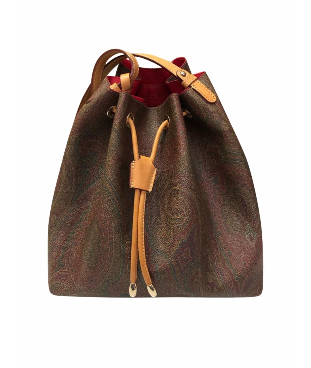 ETRO Коричневая сумка с короткими ручками из искусственной кожи, фото 1