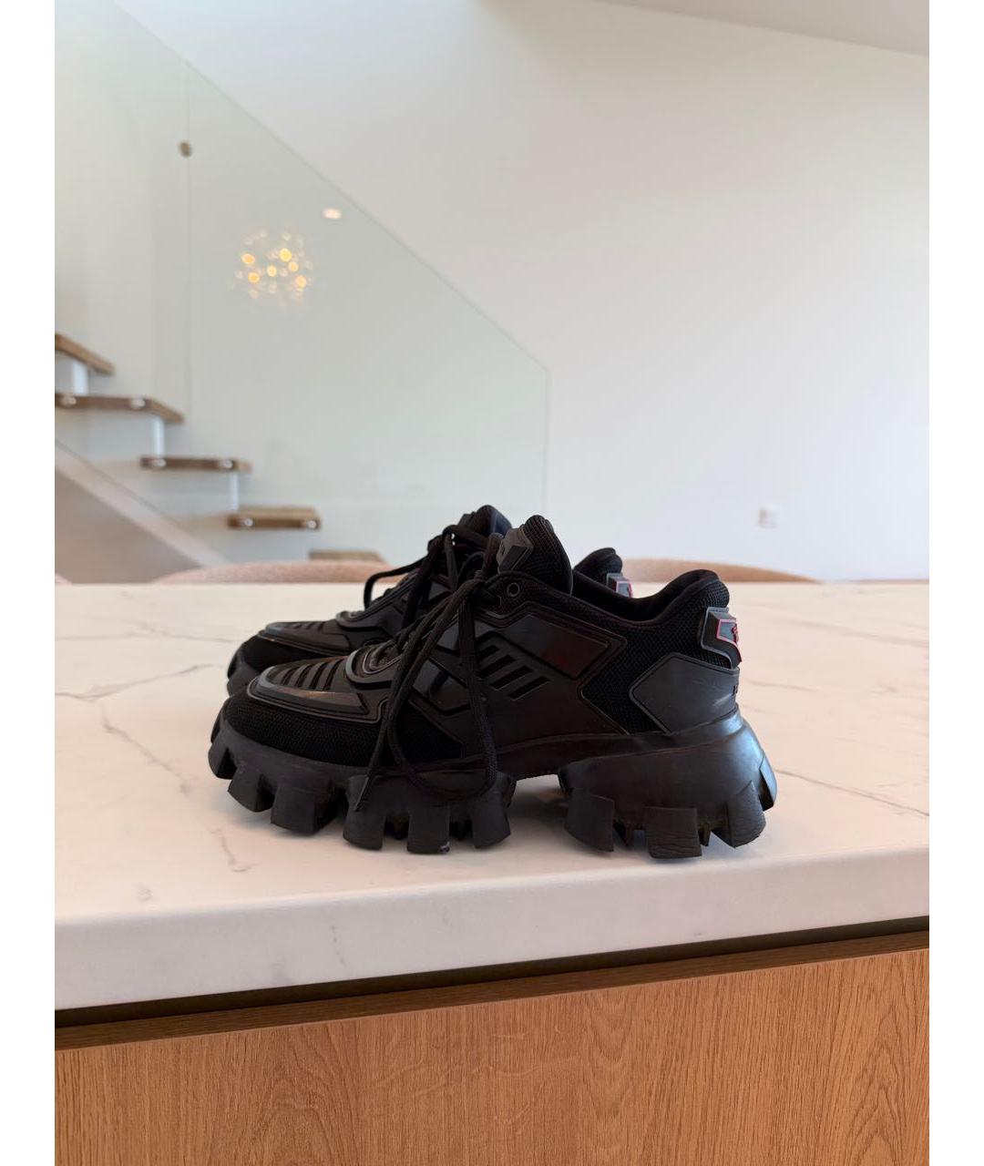 PRADA Черные текстильные кроссовки, фото 4