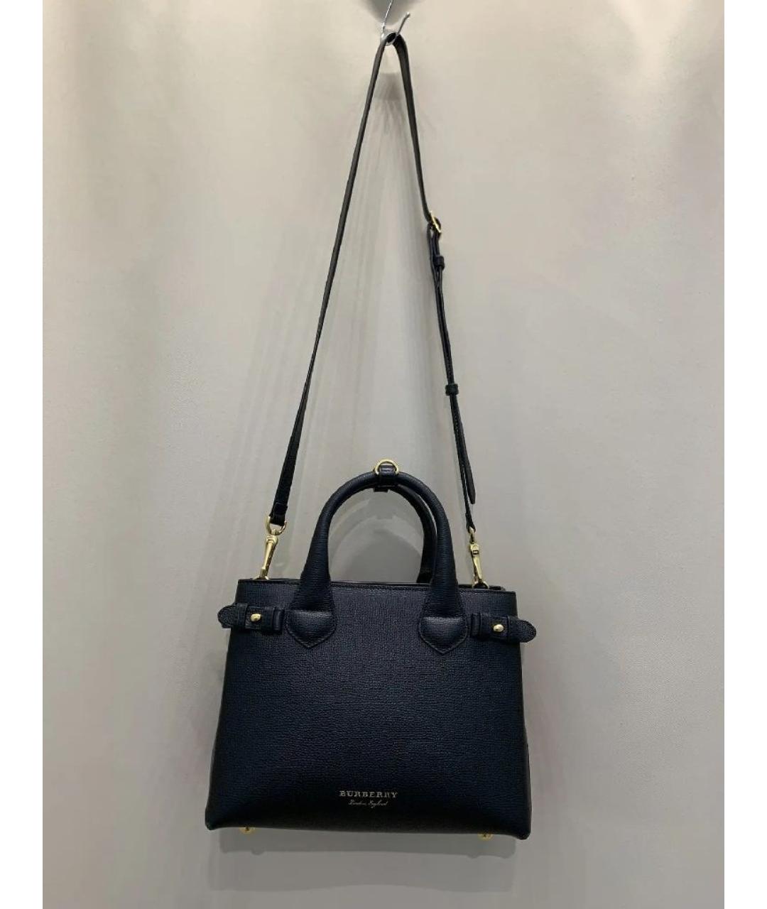 BURBERRY Черная кожаная сумка с короткими ручками, фото 10