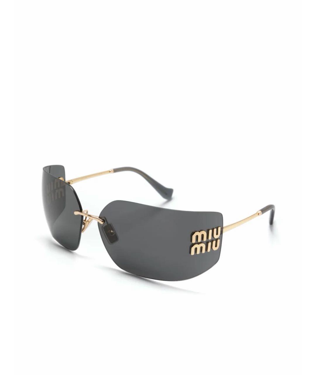 MIU MIU Черные металлические солнцезащитные очки, фото 1