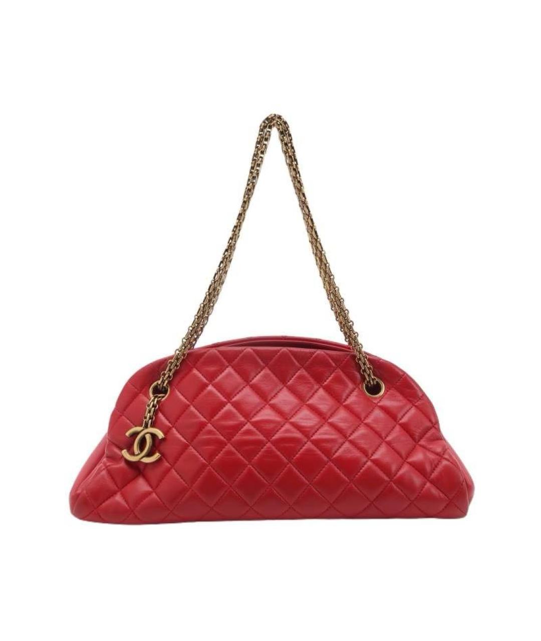 CHANEL Красная кожаная сумка тоут, фото 7