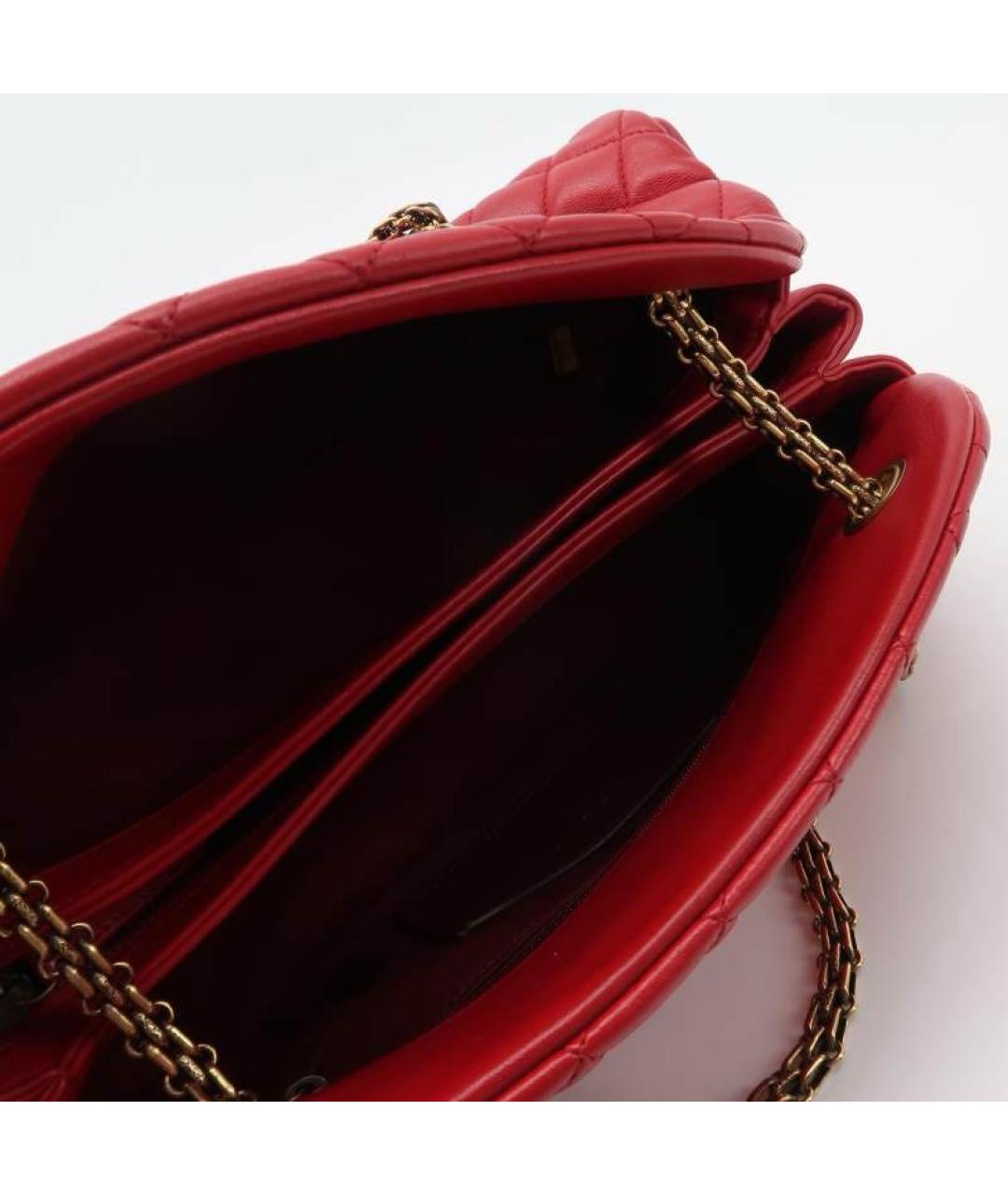 CHANEL Красная кожаная сумка тоут, фото 4