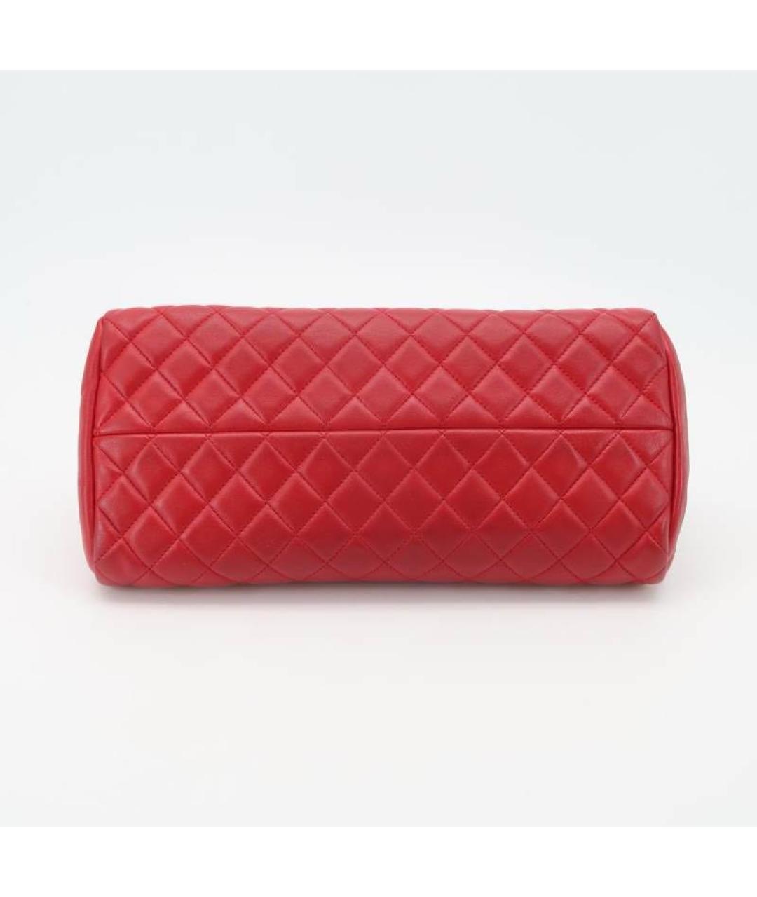 CHANEL Красная кожаная сумка тоут, фото 5