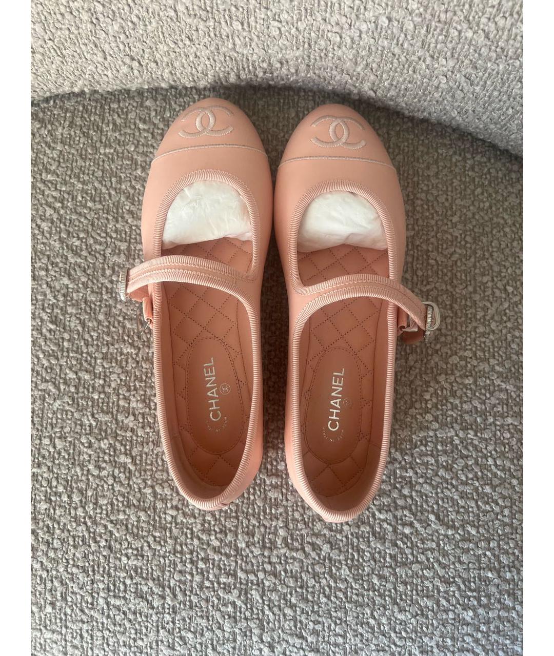 CHANEL Розовые кожаные балетки, фото 3