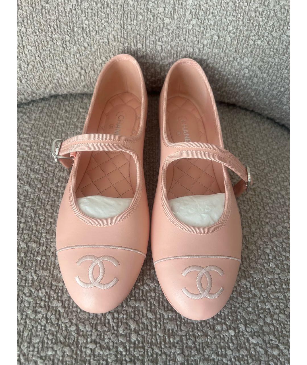 CHANEL Розовые кожаные балетки, фото 2