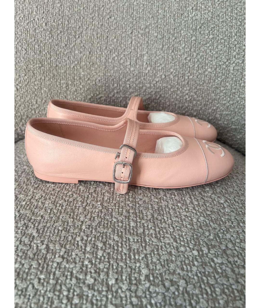 CHANEL Розовые кожаные балетки, фото 5